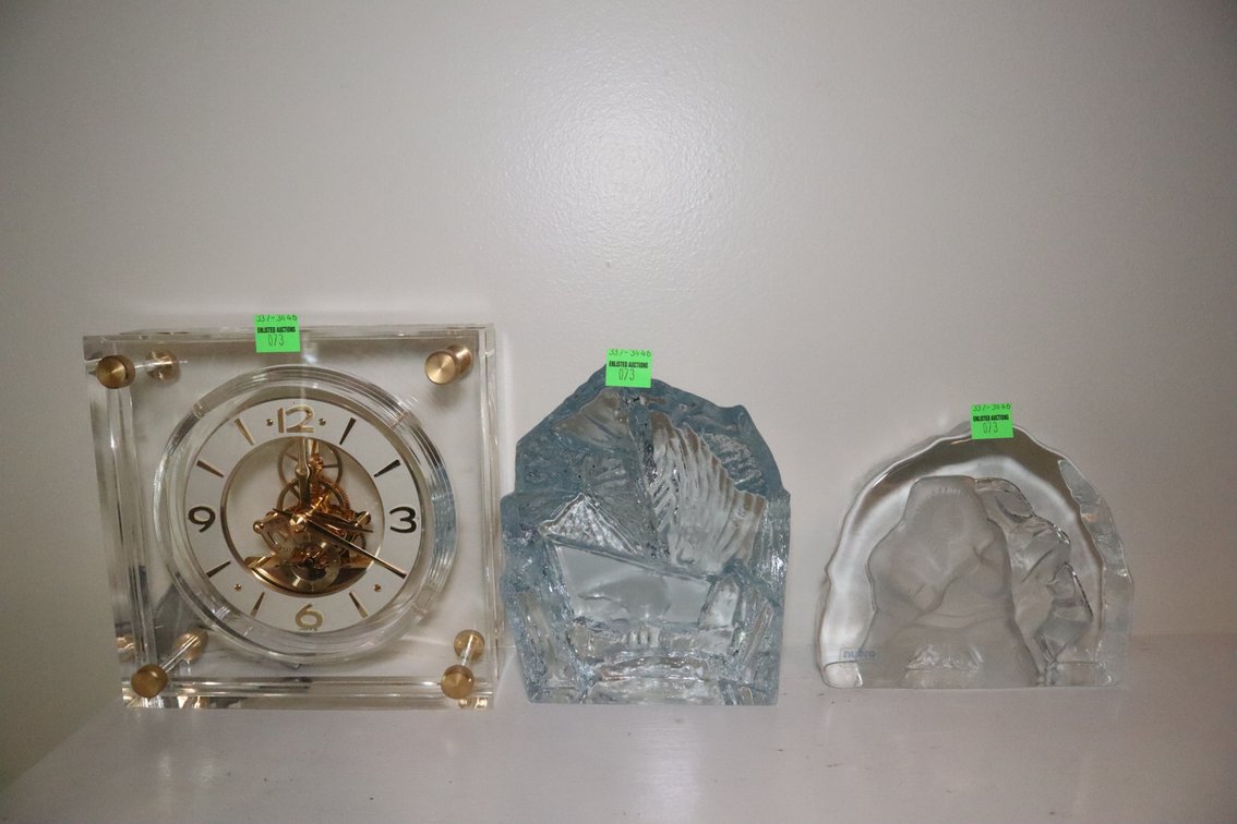 Paperweights and Desk Clock