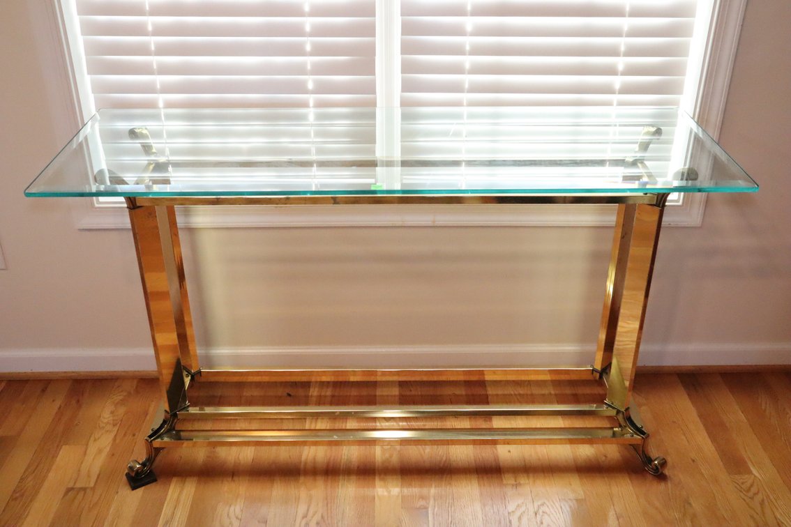 Glass Top Console Table