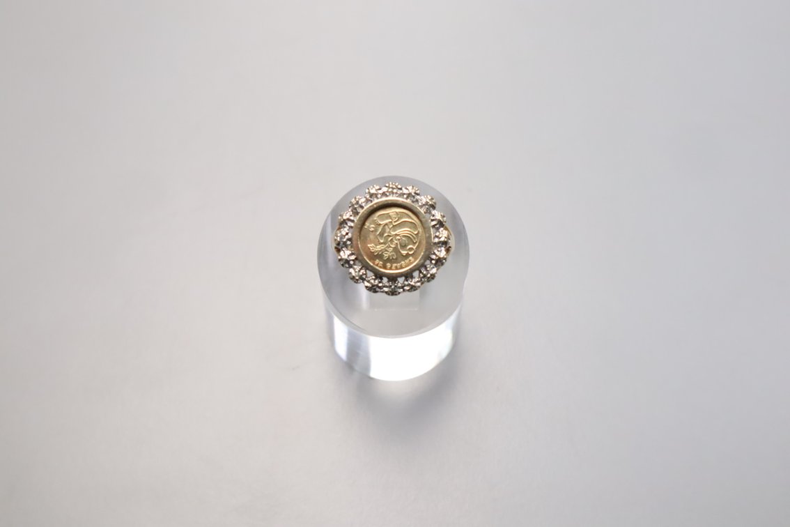 10K Yellow Gold Coin Ring