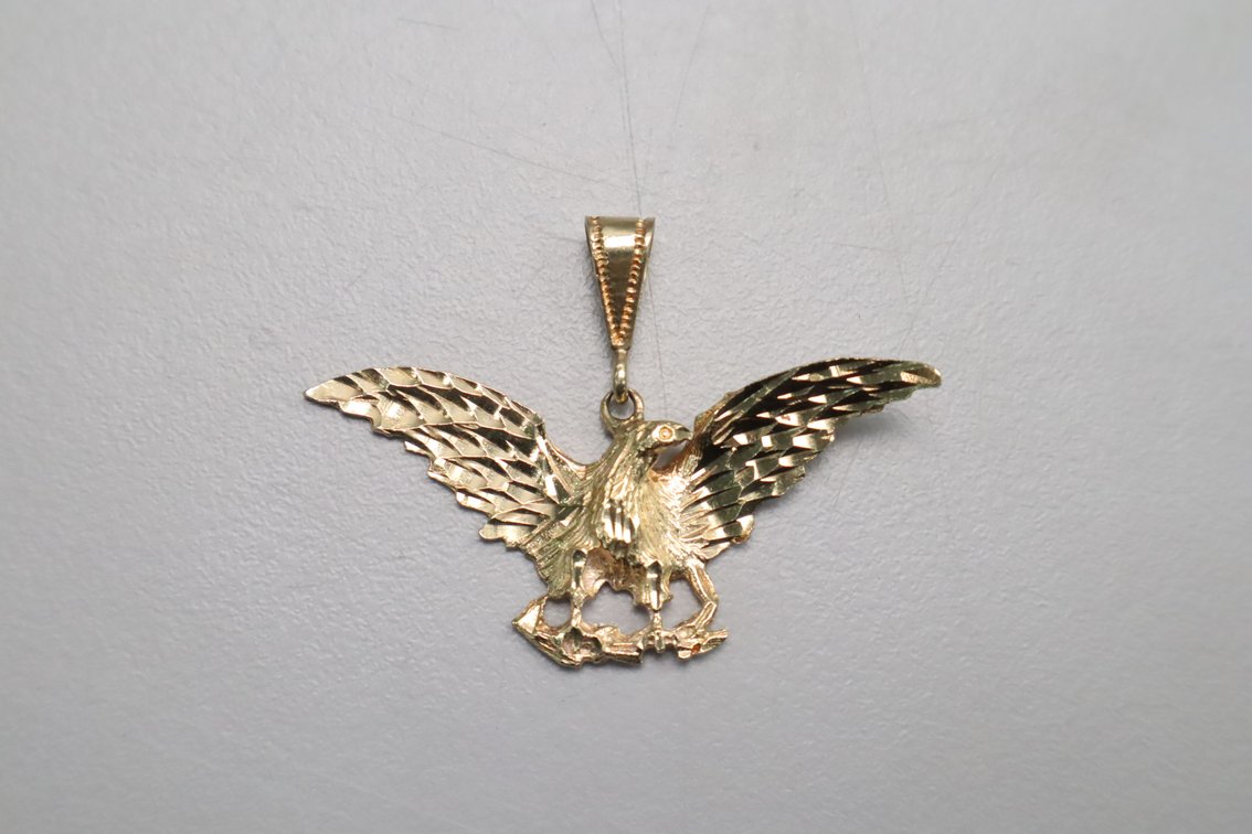 14K Yellow Gold Eagle Pendant