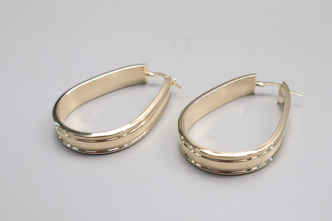 Large Pair of 14K Hoop Earrings