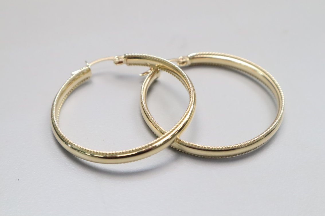 Large Round 14K Hoop Earrings