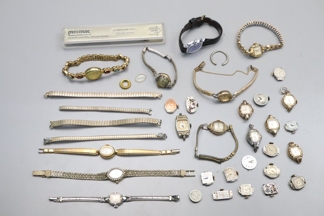 Lg Lot of Ladies Movt and Watches Elgin, Hamilton