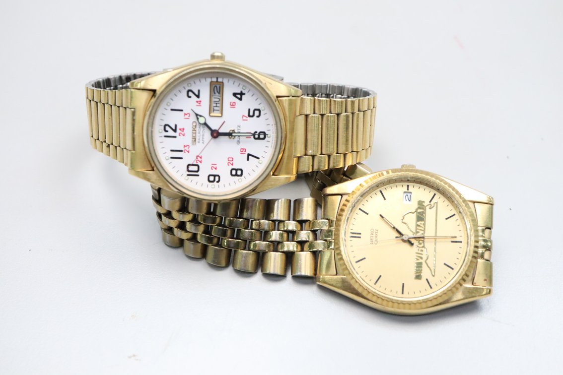 (2) Seiko Gents Yellow Watches RR/Approved