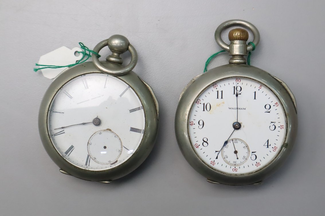 (2) Silverine Pocket Watches