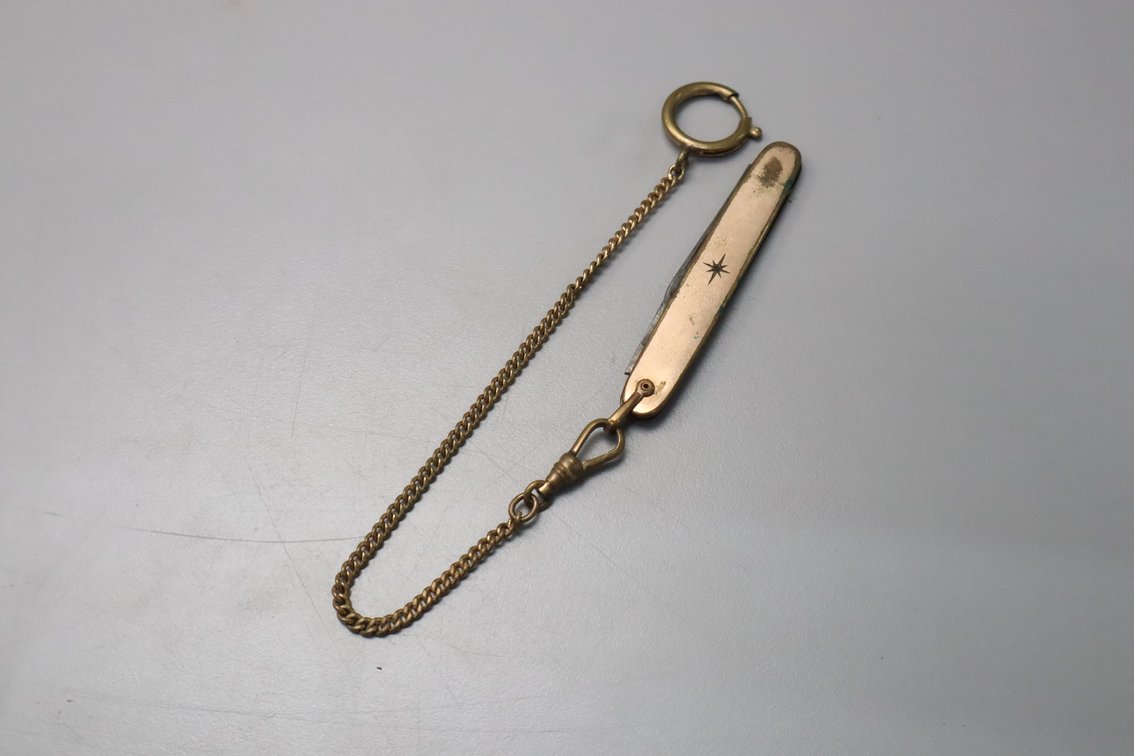 Gold Filled Pocket Chain w/ Knife