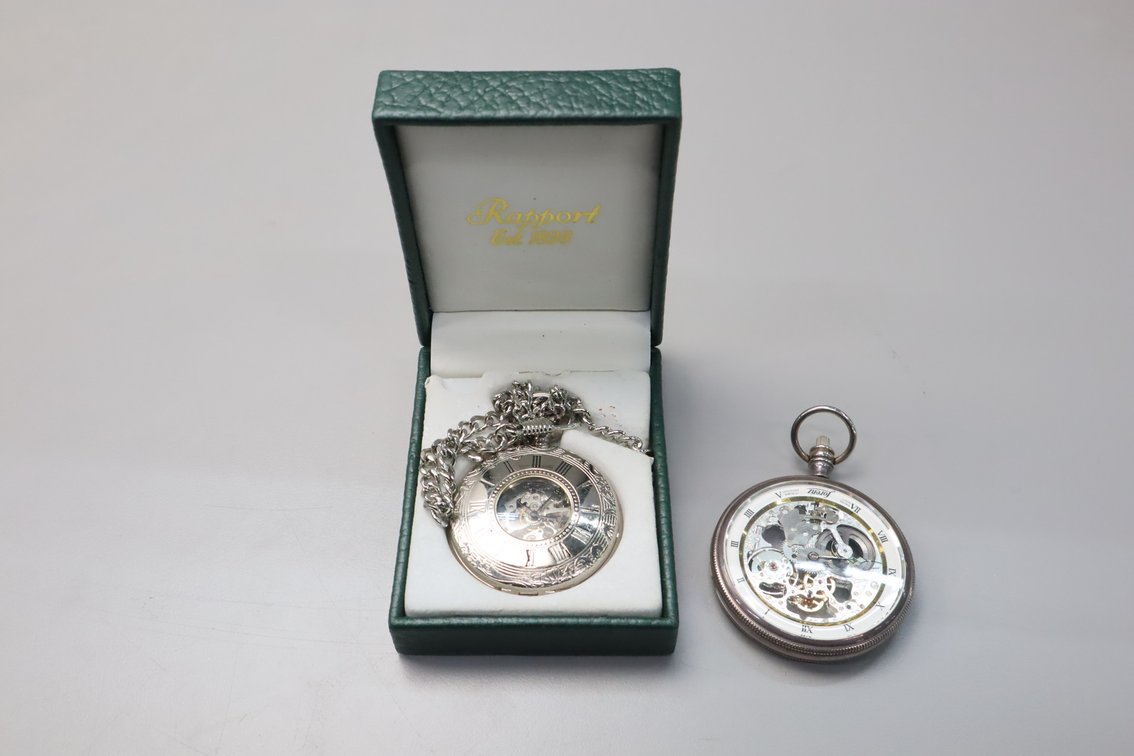 (2) Pocket Watches w/ Chain 17 Jewel