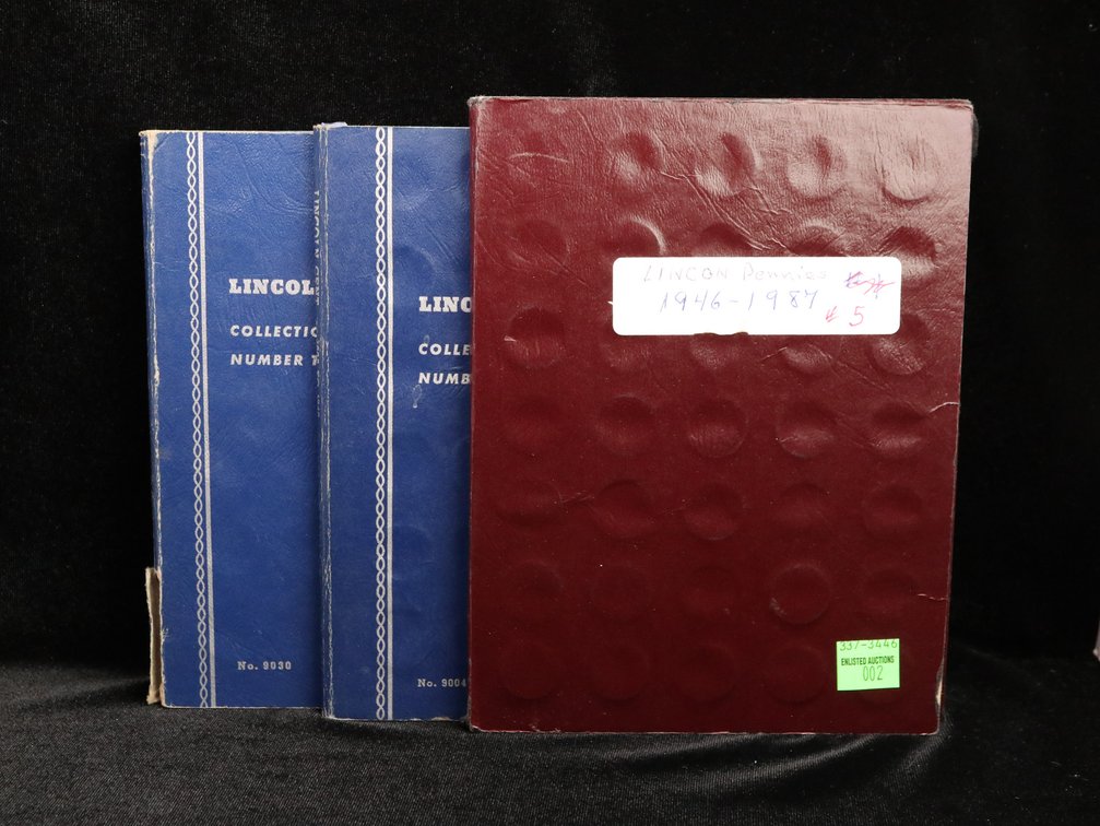 (3) Incomplete Penny Books 1909–1989 many key dates / many UNC coins,