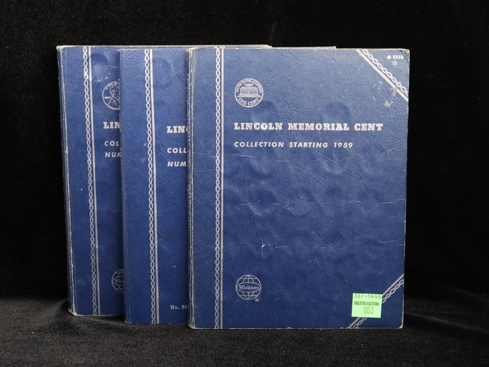 (3) Incomplete Penny Books 1909–1991 many key dates / many UNC coins,