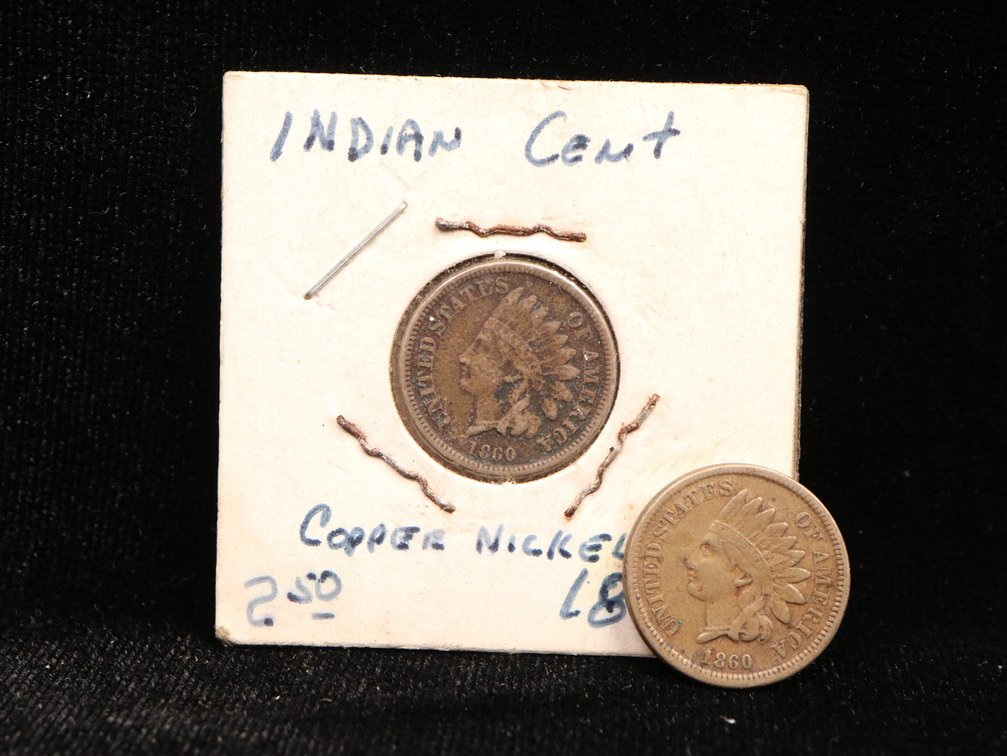 (2) Indian Head Pennies Key Dates 1860
