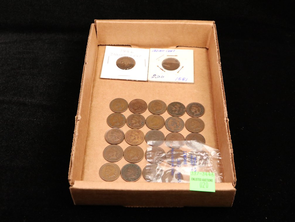 (26) Indian Head Pennies 1880–1889