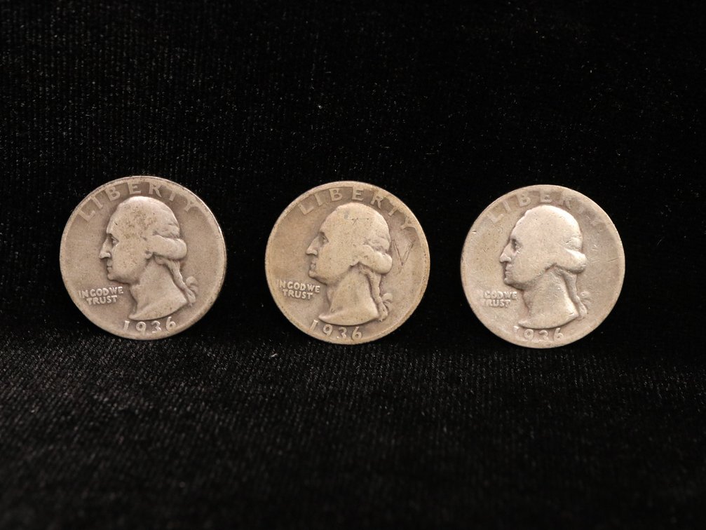 (3) Washington Quarters 1936 D–S 