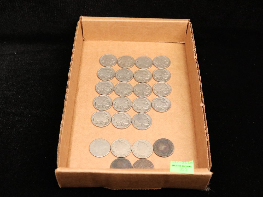 (25) Buffalo and V Nickels,