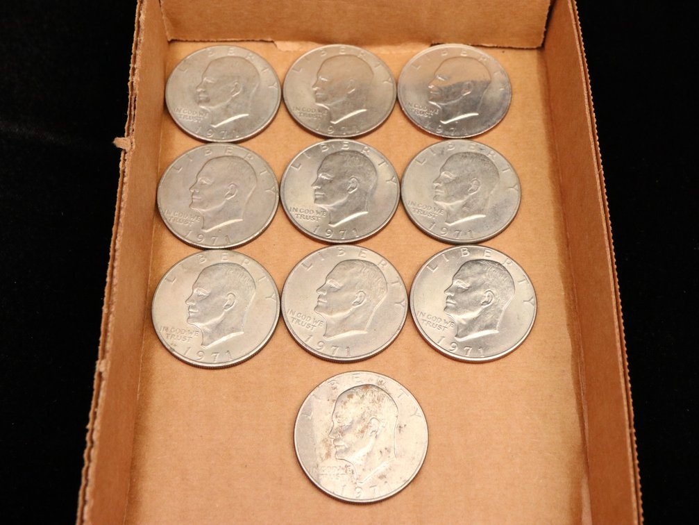 (10) 1971 Eisenhower Dollars