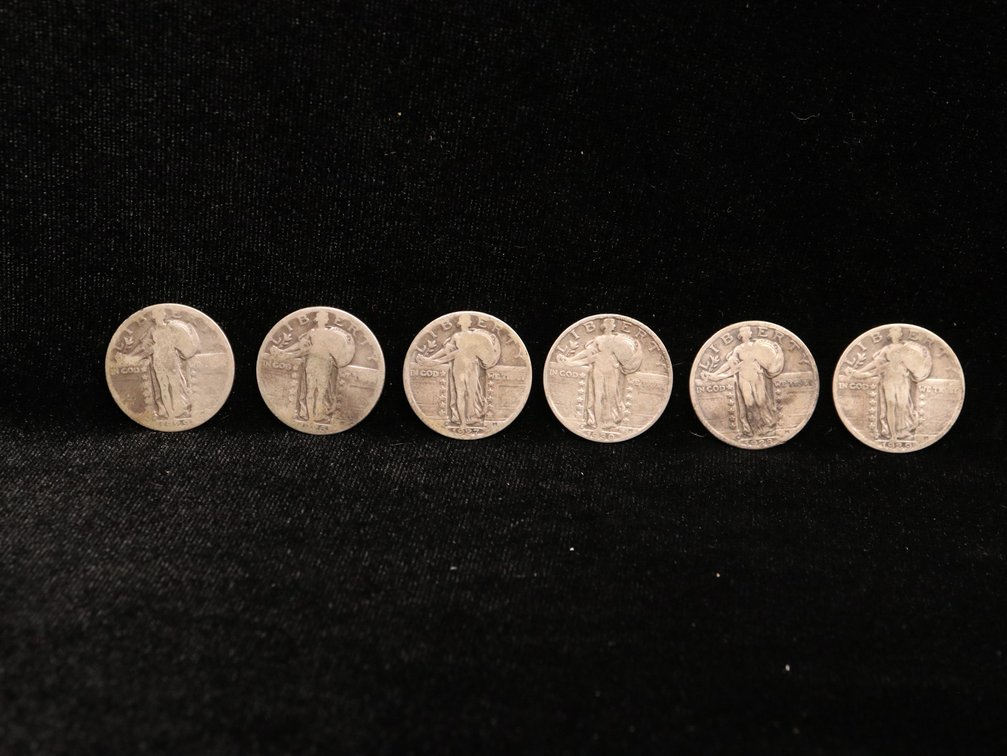 (6) Standing Liberty Quarters 1927–1930
