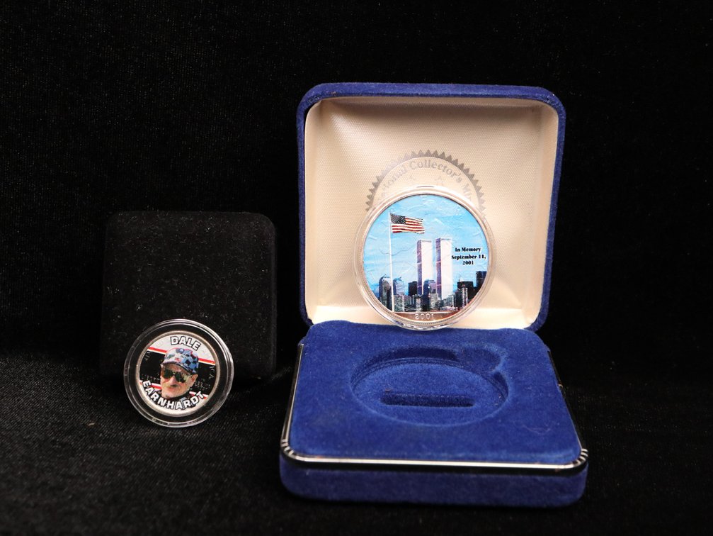 9/11 .999 Silver Commemorative Colored Quarter D. Earnhardt