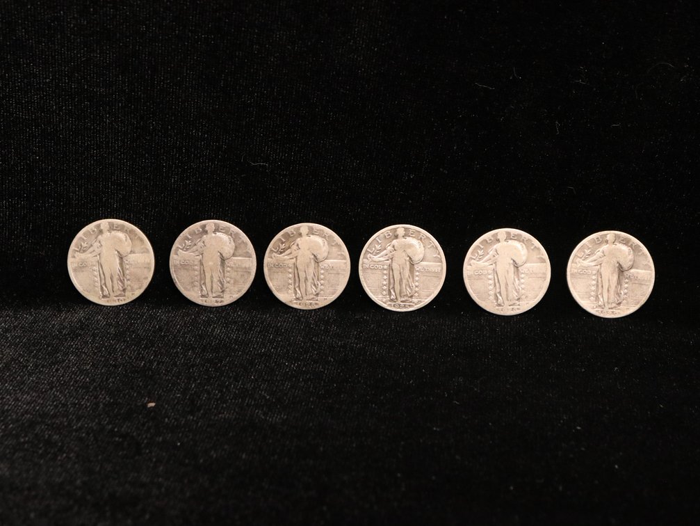 (6) Standing Liberty Quarters all 1920’s 