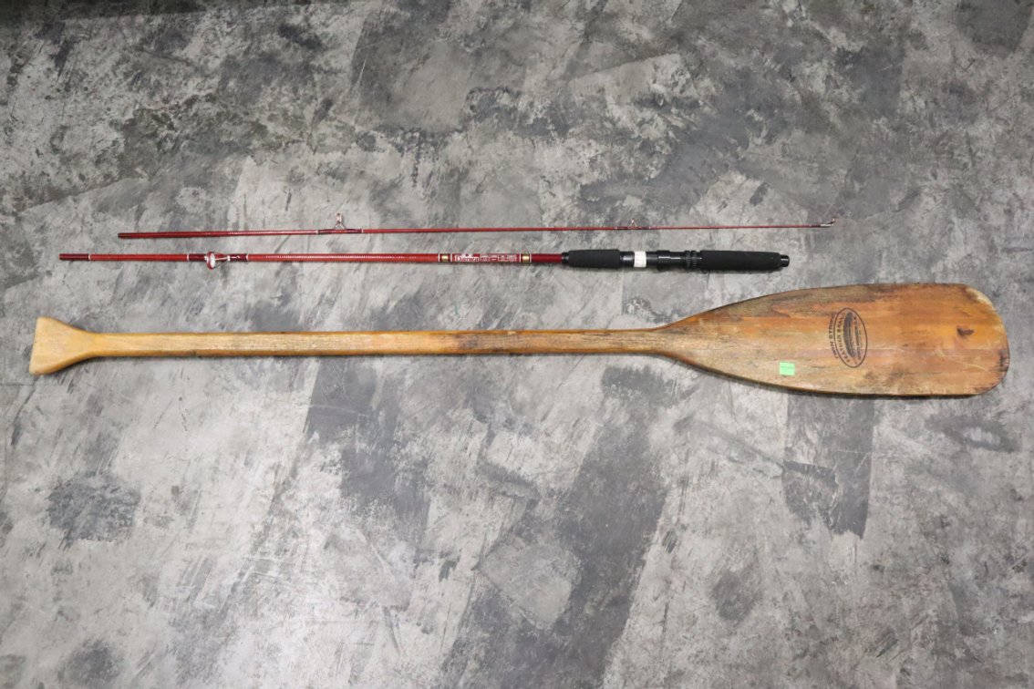 Boat Oar and Fishing Rod