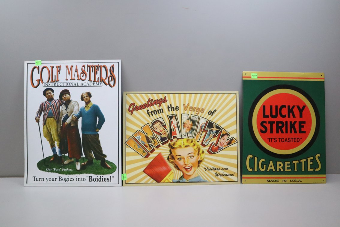 3 Metal Signs
