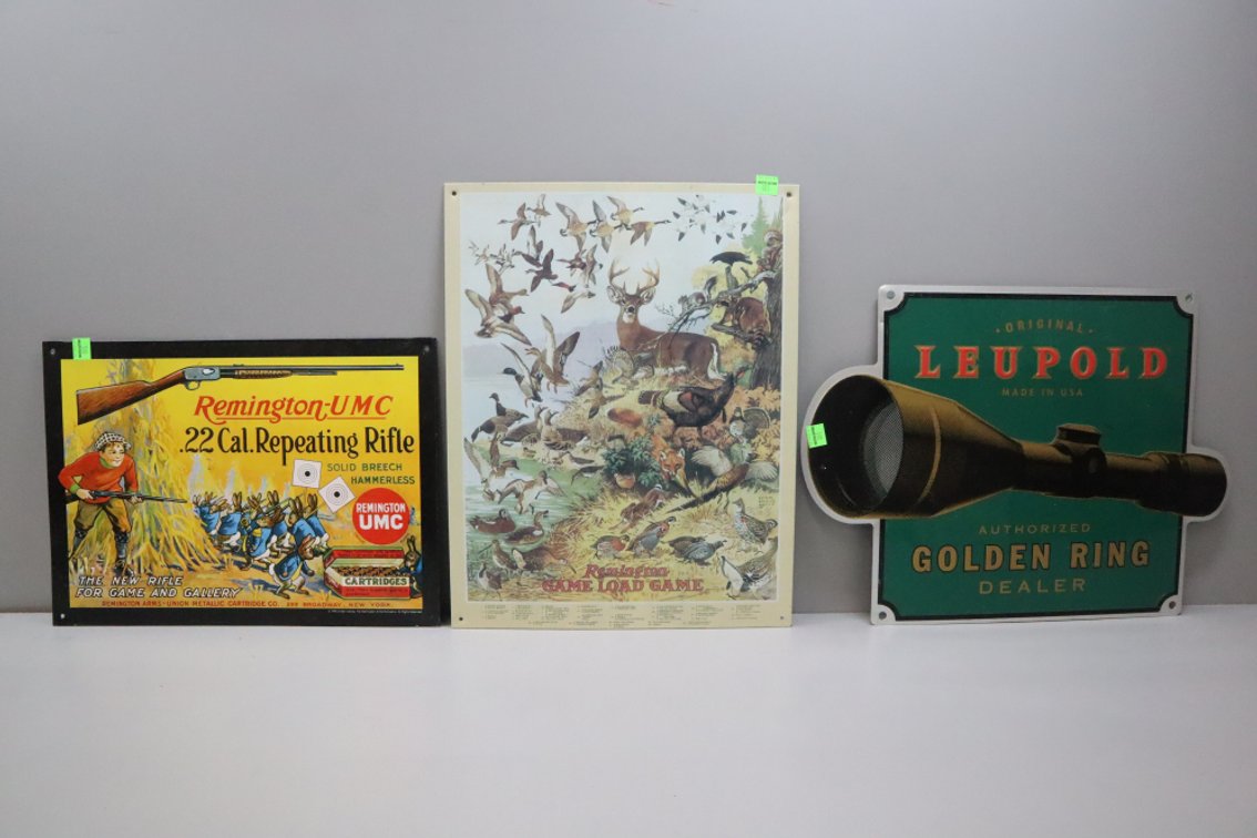 Three Metal Signs