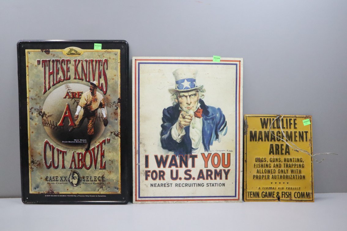 Three Metal Signs