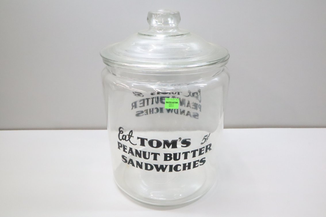Tom's Peanut Butter Sandwiches Retail Counter Jug