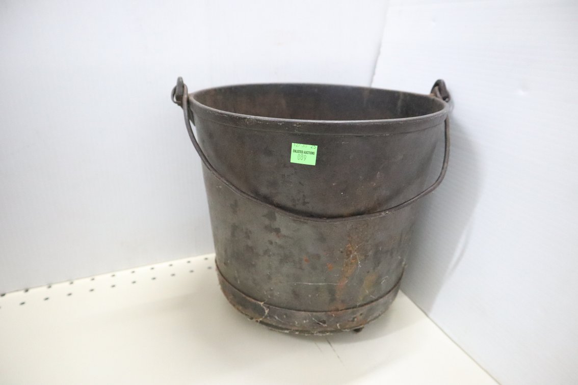 Cast Iron Bucket, Has A Small Crack Close To Top