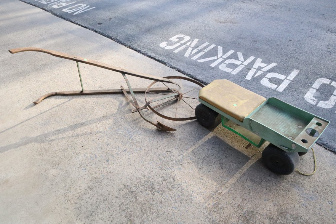 Garden Push Plow and A Garden Stool