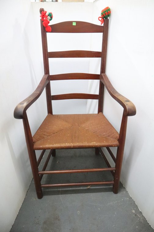 Antique Woven Bottom Armchair