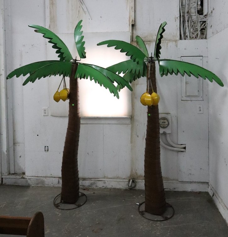 Pair of Large Metal Palm Trees