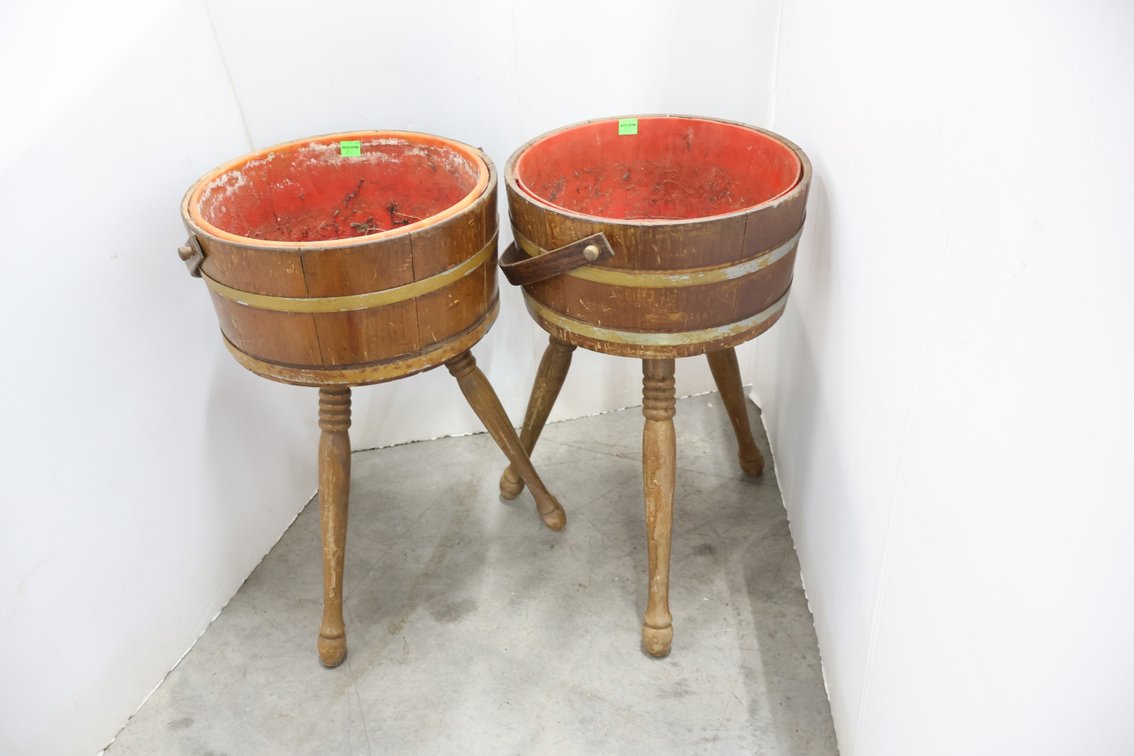 Pair of Wooden Plant Stands