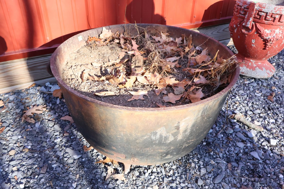Large Cast Iron Kettle Planter
