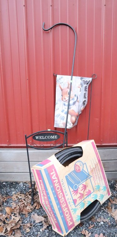 Welcome Plant Stand, Planter Hook, Garden Flag