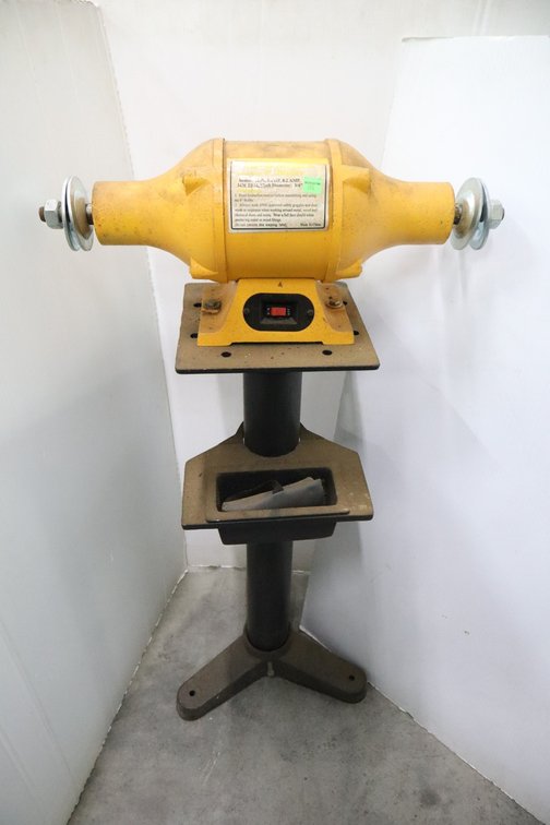 Central Machinery 8-Inch Buffer Mounted On Metal Stand