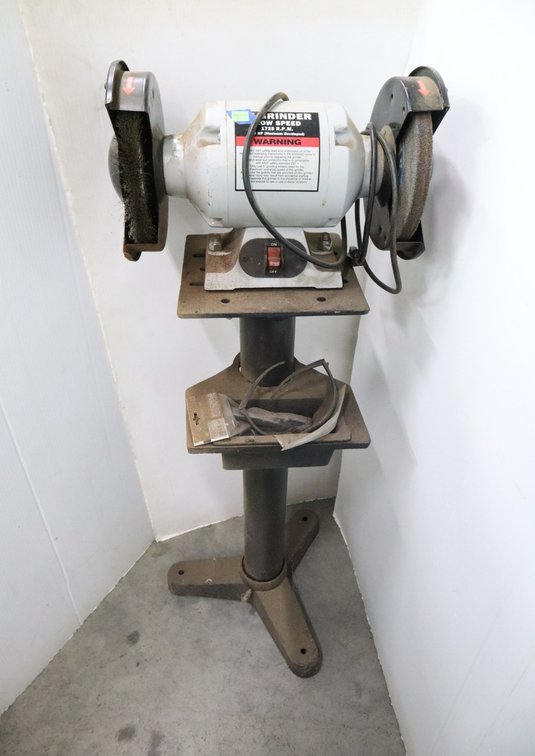 8-Inch Bench Grinder Mounted On Stand