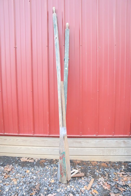 Antique Wooden Oars and Stir Paddles
