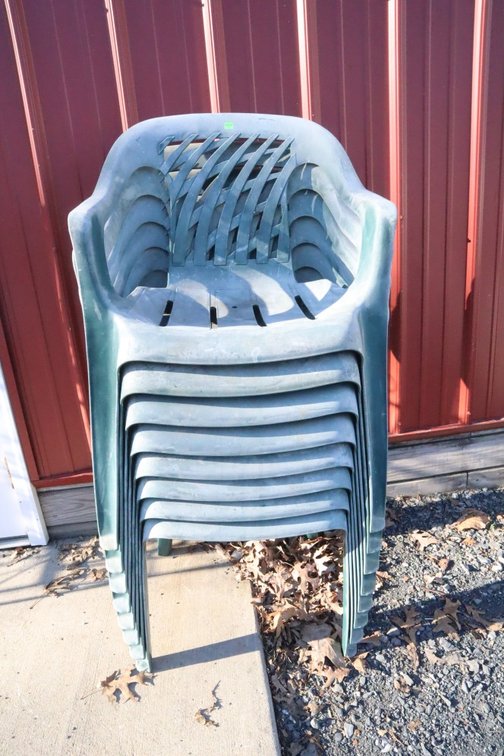 8 Plastic Patio Chairs