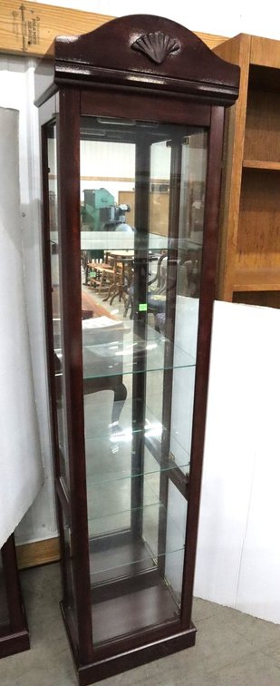 Press Board Lighted Curio Cabinet