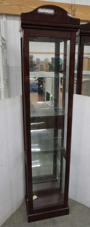 Pressboard Lighted Curio Cabinet, Missing Side Glass Door