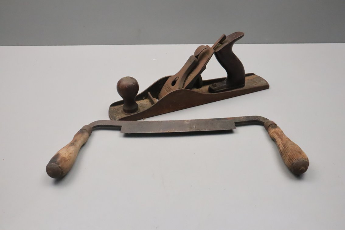 Vintage Wood Plane and Draw Knife