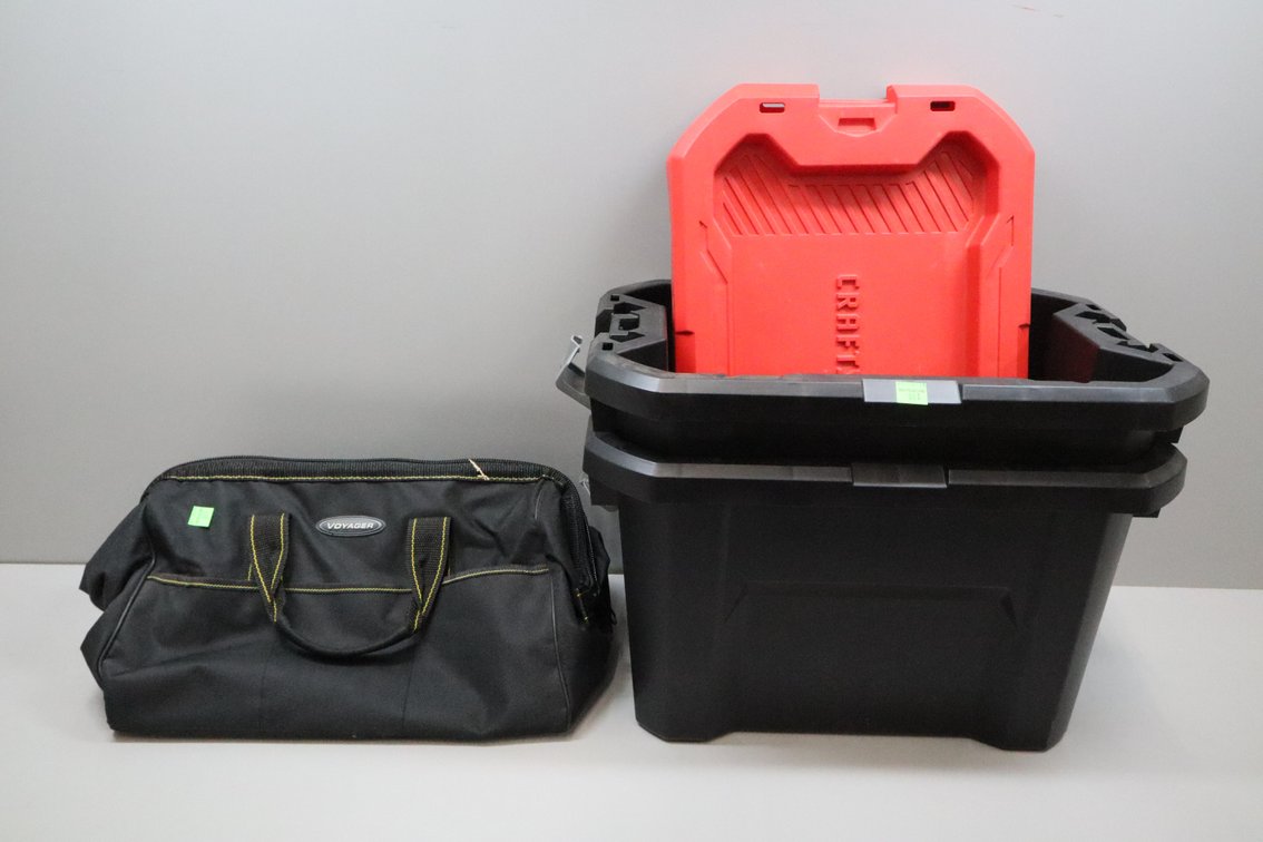 Two Craftsman Plastic Totes