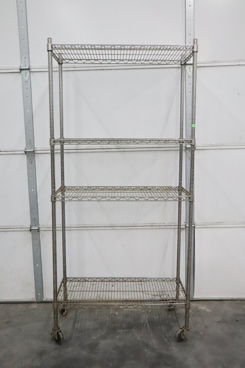 Rolling Wire Shelving Unit