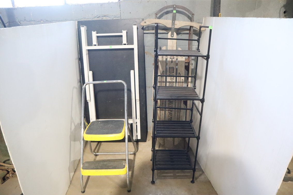 Step Stool, Folding Table, Runner Sled