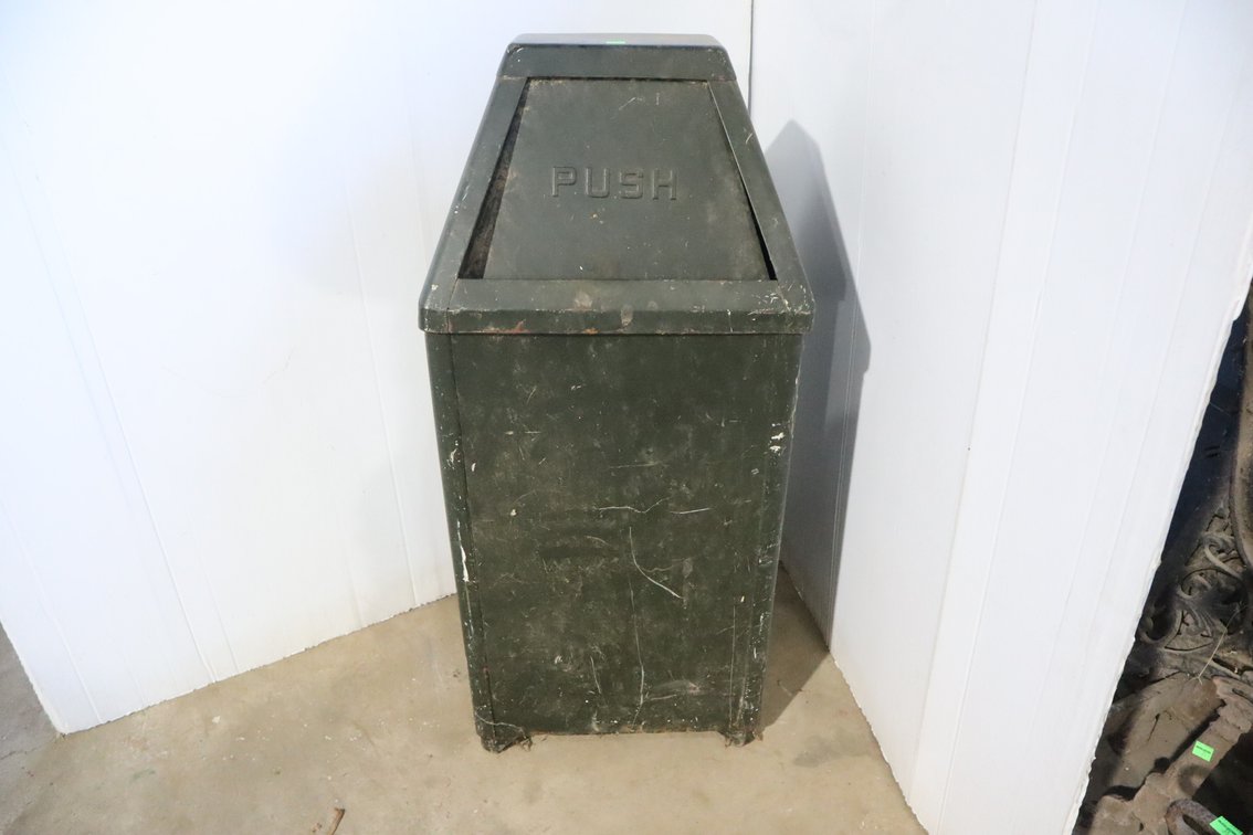Metal Push Top Trash Can