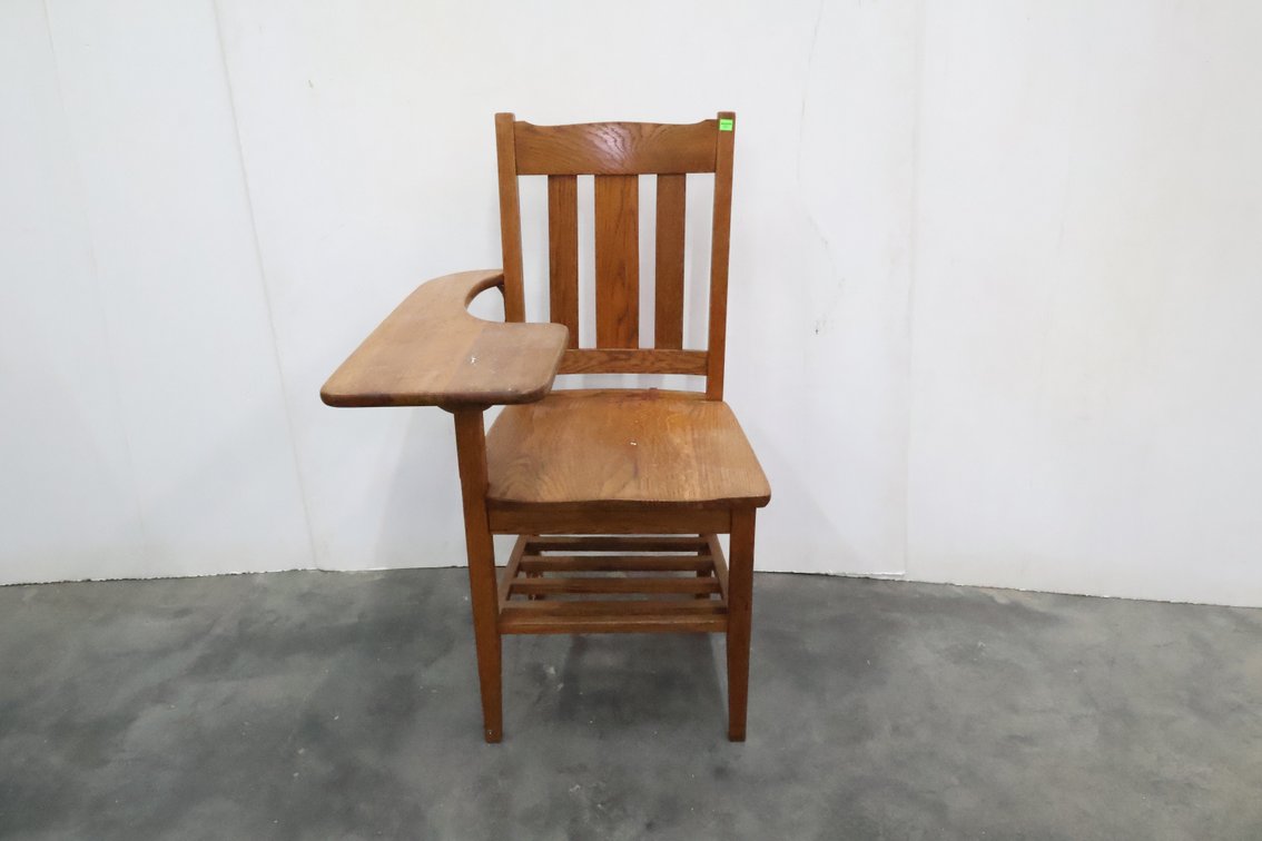 Antique Oak School Desk Chair