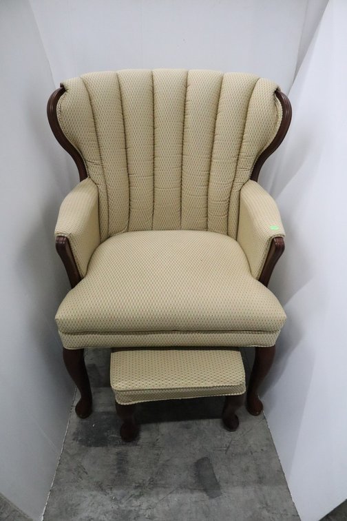 Channel Back Chair And Ottoman