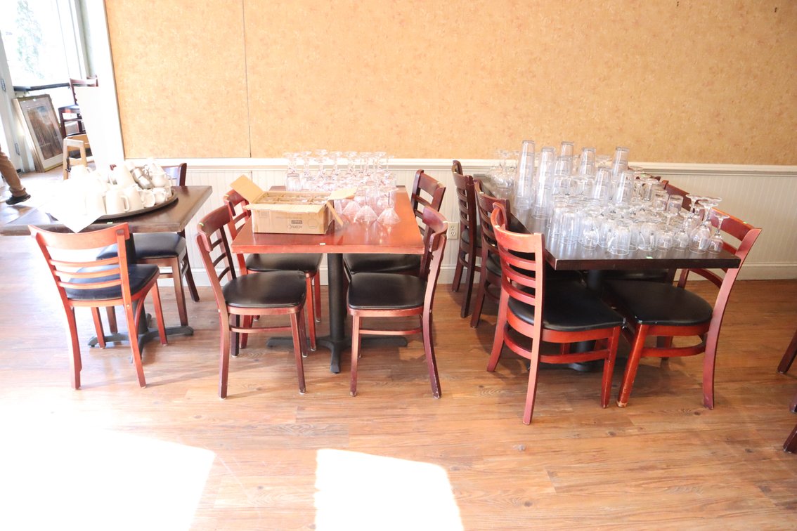 Dining Tables, Chairs, Glassware