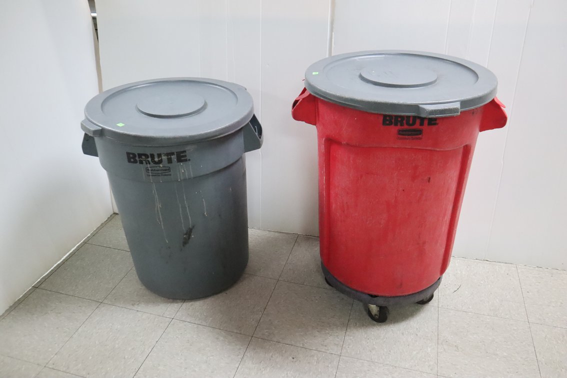 (2) Brute Rubbermaid Trash Cans