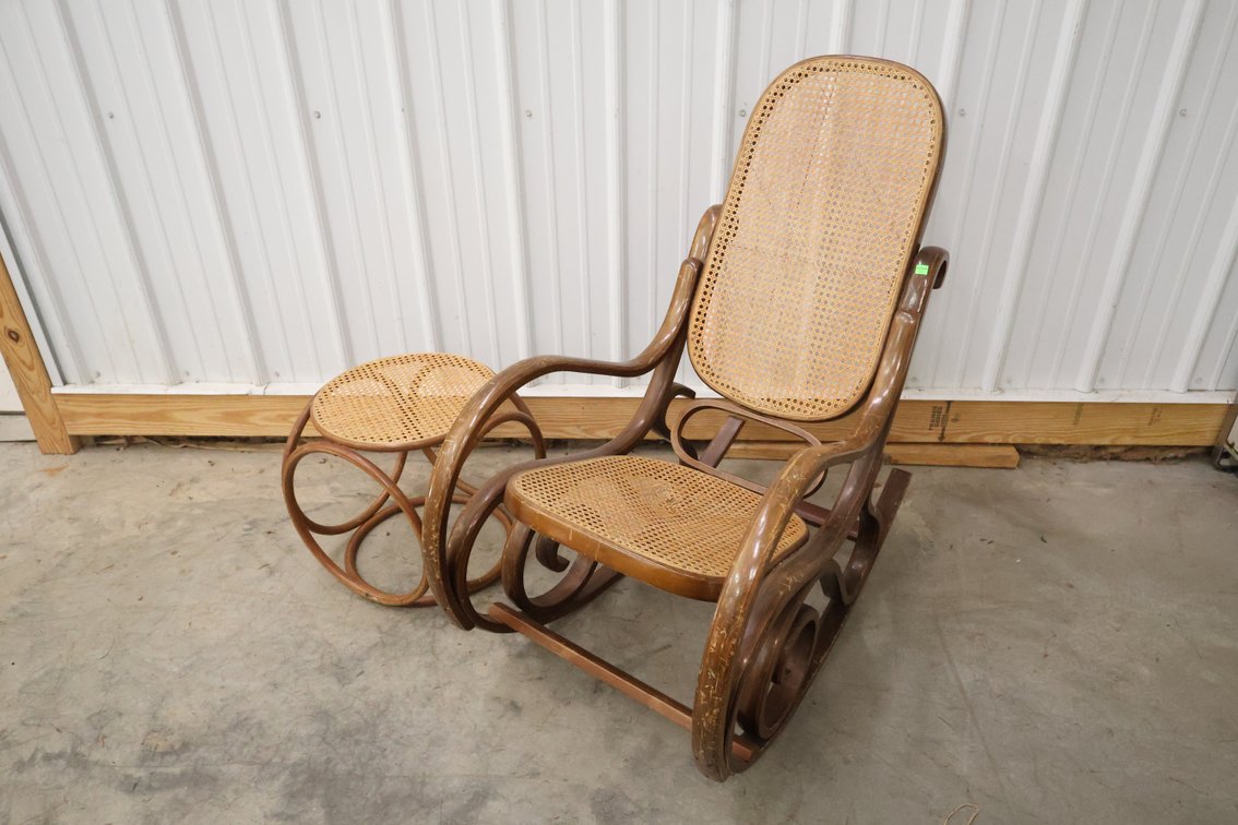 Bentwood Rocking Chair and Side Table