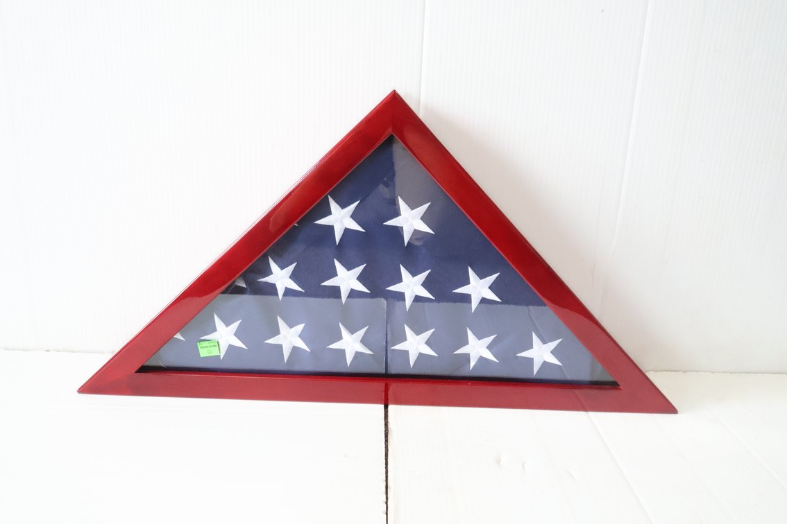 Folded American Flag In Display Case